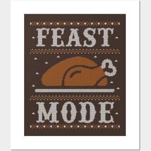 Feast Mode, Ugly Thanksgiving Sweater Funny Posters and Art